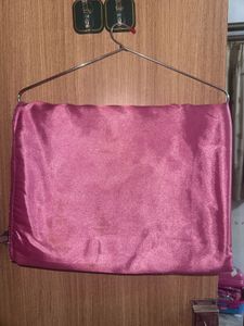 Elegant Pink Satin Saree