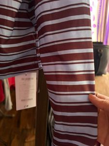 Striped Off-Shoulder Long Sleeve Top