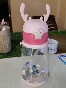 Cute Pink Reindeer Water Bottle