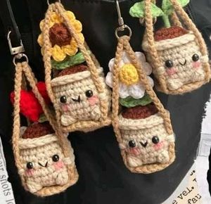 Cute Crochet Plant Pot Keychains