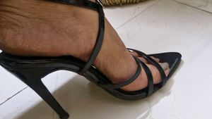 Chic Black Patent Strappy Heels