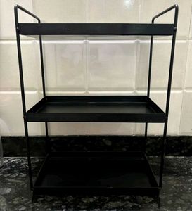 IKEA Black 3-Tier Metal Shelf Unit