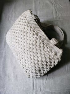 White Crochet Handbag