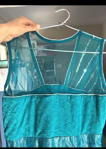 Stunning Teal Sequined Gown