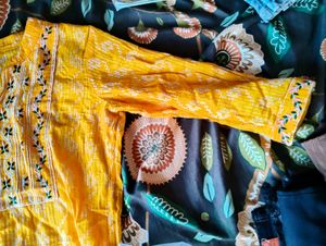 Yellow Printed Kurta