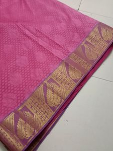 Pink And Blue Pattern Saree For Women's