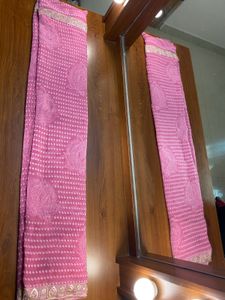 🎀Pink Bandhani print Saree 🎀