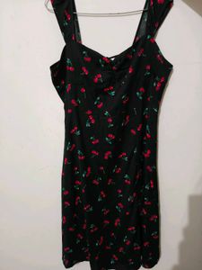 Berrylush Cherry Print Midi Dress
