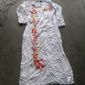 Embroidered White Kurta Set