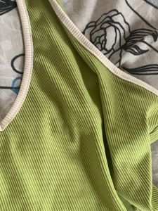 Lime Green Halter Neck Crop Top