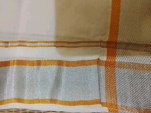 Brand New Dhoti with Gold &amp; Silver Border