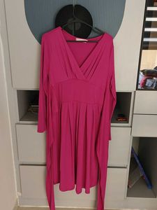 Magenta Long Sleeve Dress