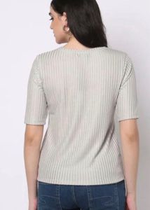 FIG Ribbed Half-Sleeve Top | XXL | Bust 42