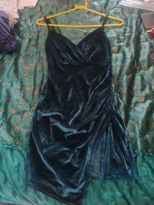 Velvet Ruched Mini Dress