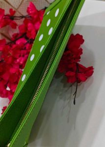 Carolina herrera Green Polka Dot Clutch Bag