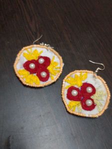 Handmade Embroidered Earrings