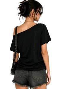 Leopard Print Off-Shoulder T-Shirt