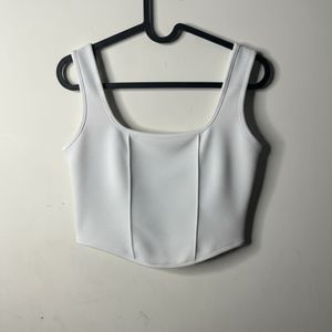 Sleek White Corset Style Top