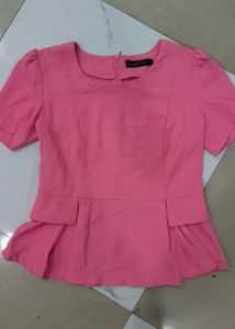 Chic Pink Peplum Top