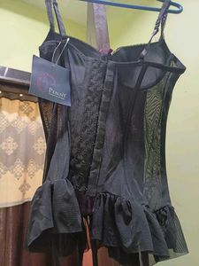 Sheer Rose Print Corset Lingerie