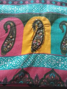 Vibrant Paisley Print cotton dress material.