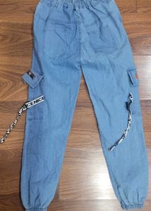 Stylish Light Blue Cargo Jeans