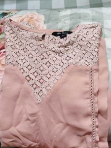 Elegant Pink Lace Blouse