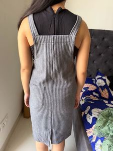 Gray Pinafore Dress