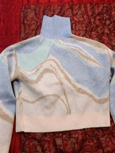 redtape Abstract Print Turtleneck Sweater