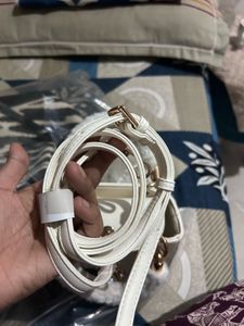 Chic White Pearl Embellished Handbag