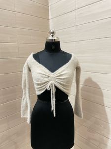 korean y2k style fur top