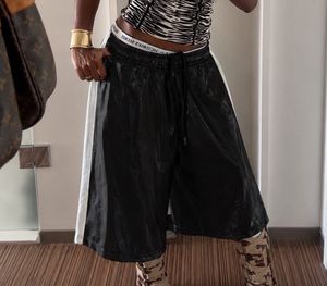 Japanese Unisex Jorts With Shiny Nylon fabric