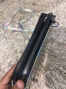 Holographic Silver Shine Crossbody Pouch Purse