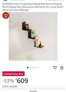 BLUEWUD Aaron Engineered Wood Wall Decor Floating