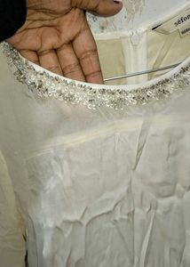 Elegant Beaded Cream top