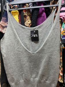 Zara Grey Knit Tank Top