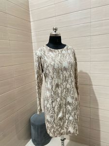 OLD NAVY Snakeskin Print Long Sleeve Dress