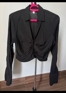 H&amp;M, Crop Button Down Shirt