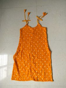 Bright Orange Polka Dot strep Kurti