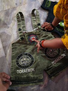 Cute Doraemon Overalls Set for Kids