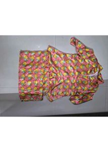 Satin Pajama Set with Fun Print (new not used)