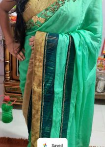 Stylish Saree With Ready Made Blouse In Net Back