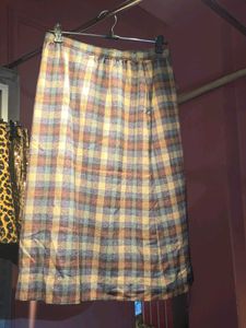 Vintage Plaid Midi Skirt