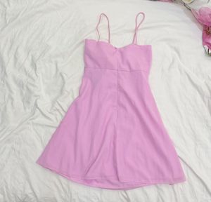 Pink Bow Detail Mini Dress