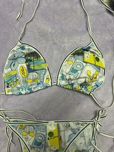 Cute Comic Print Bikini Set Free size