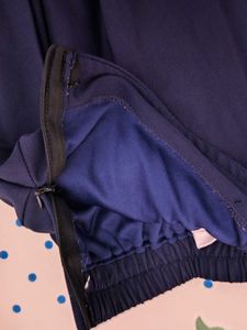 Navy Blue Pleated Mini Skirt