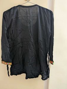 Embroidered Black Kurta
