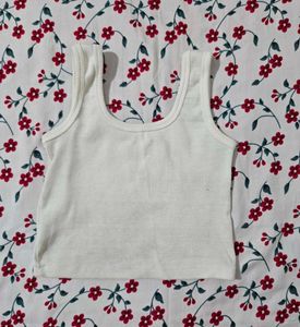 Classic White Ribbed Tank Top