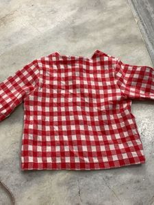 Red Gingham Kurta with Cherry Applique