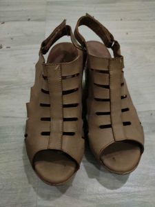 Stylish Brown Wedge Sandals